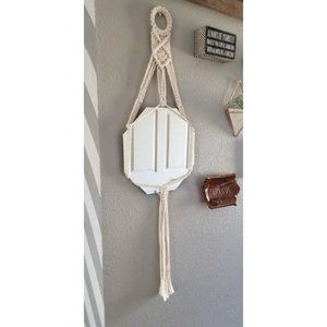 Macrame Wall Hanging Mirror Boho Geometric Decorative Mirror